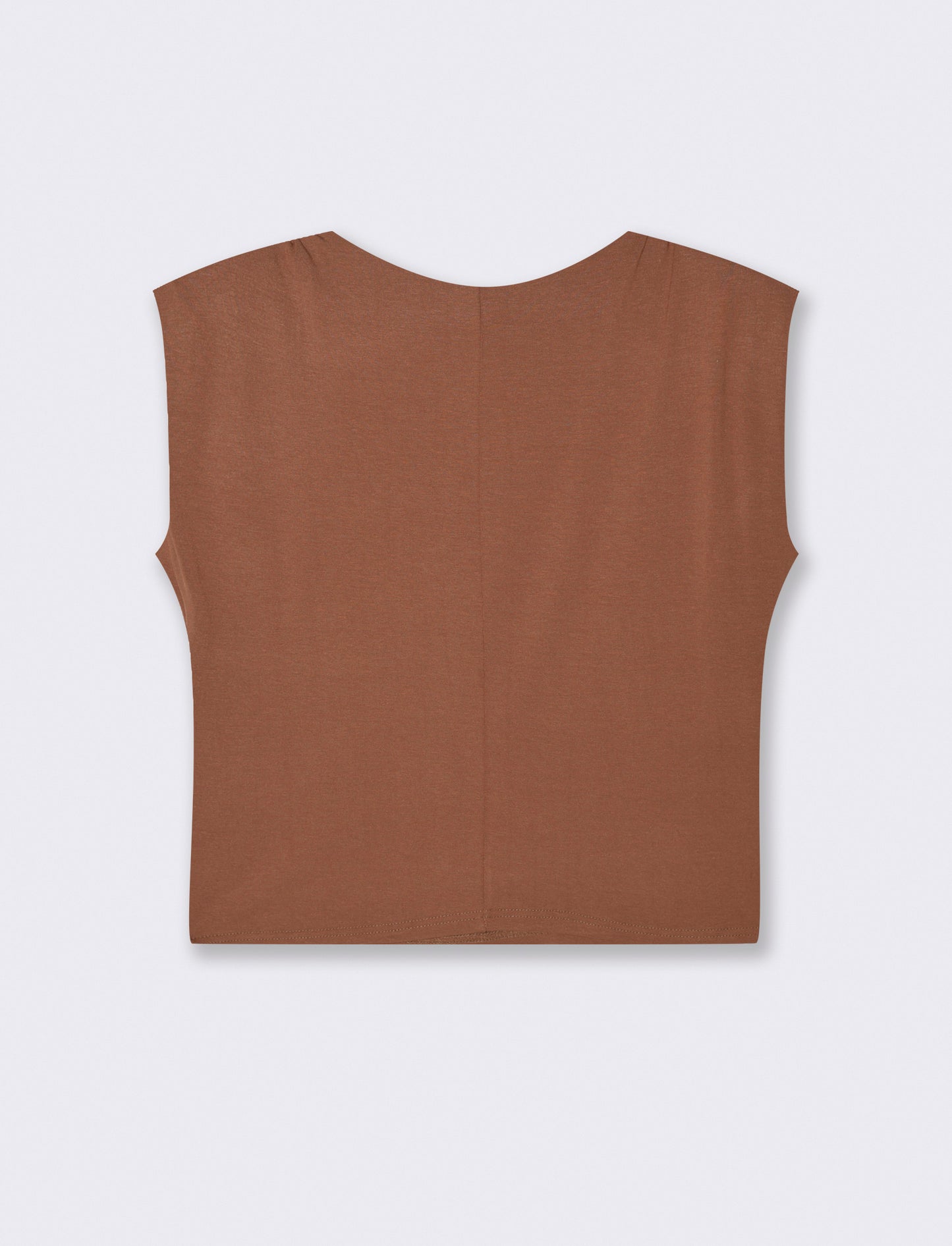 Tshirt smanicata con spalline - Marrone tabacco