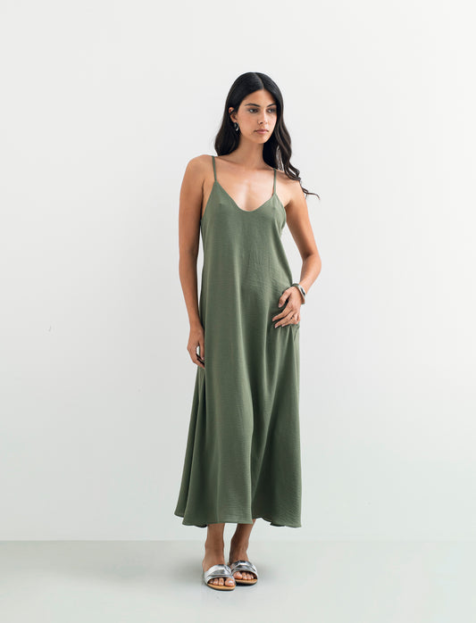 Vestito lungo con bretelline - Ve.milit.