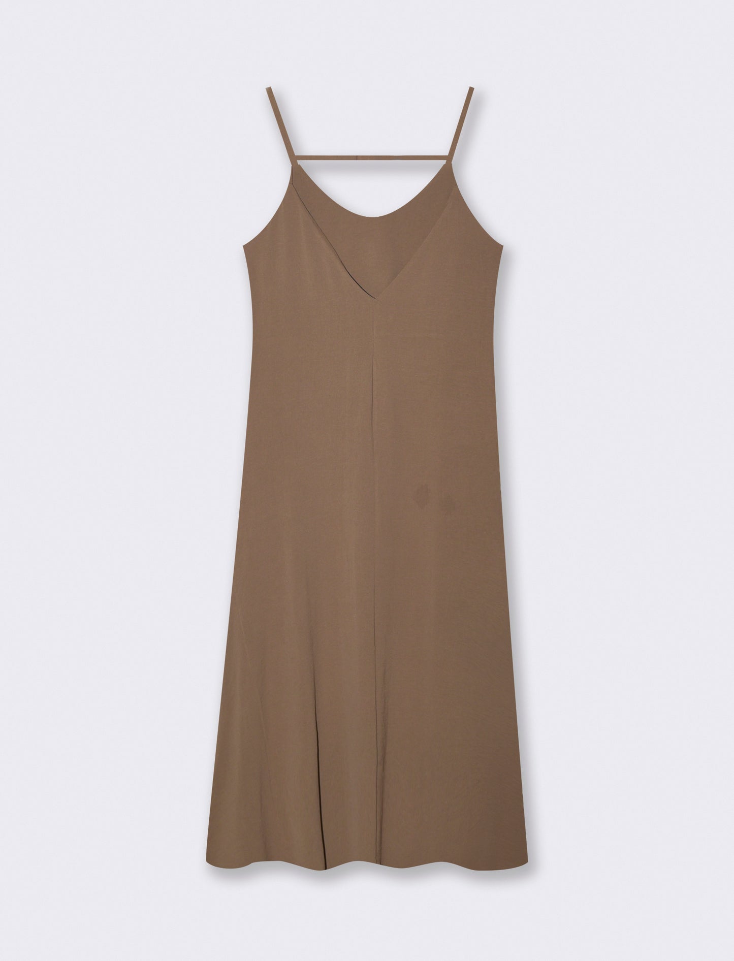 Vestito lungo con bretelline - Cacao