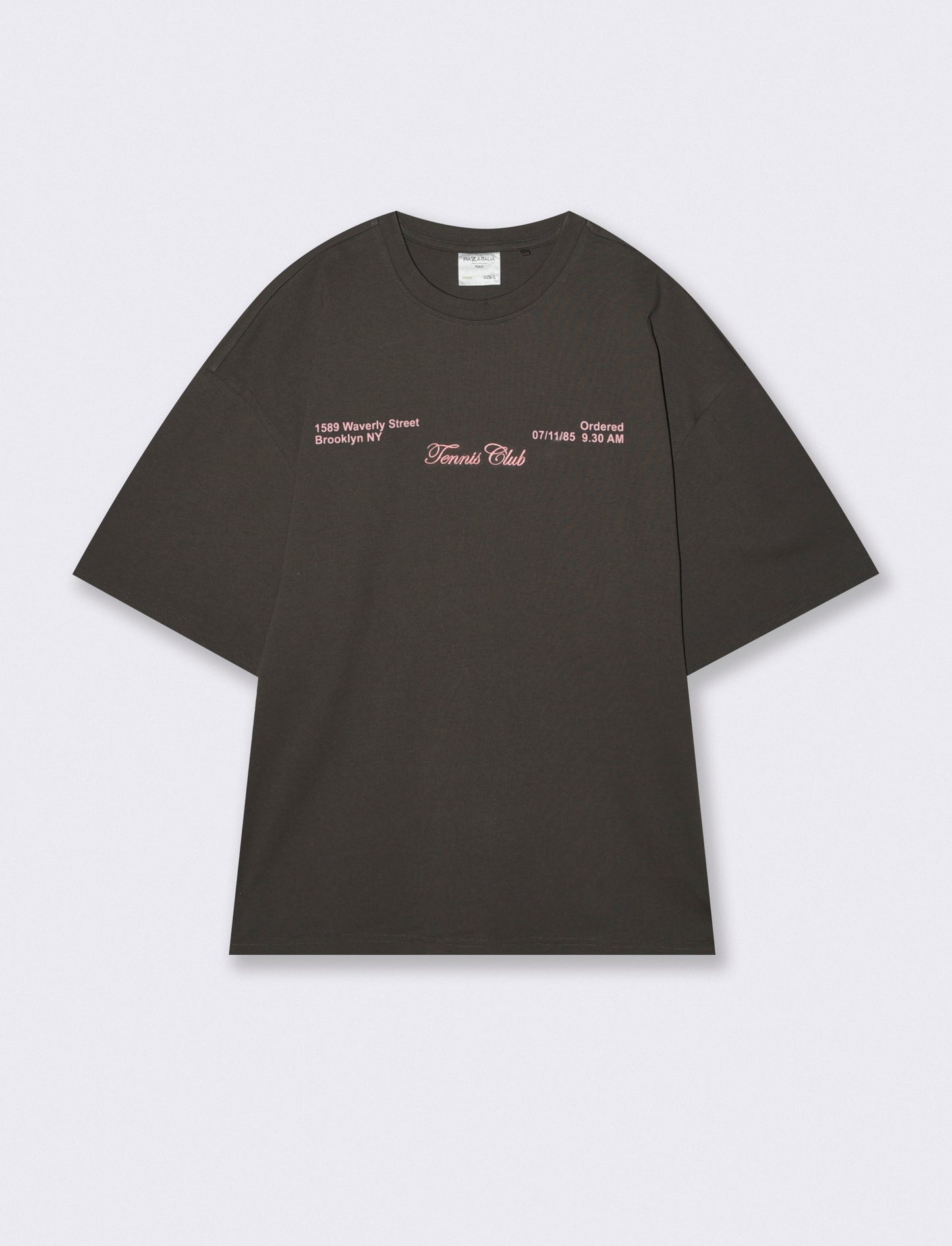 T-shirt girocollo con stampe e ricami - Grigio piombo
