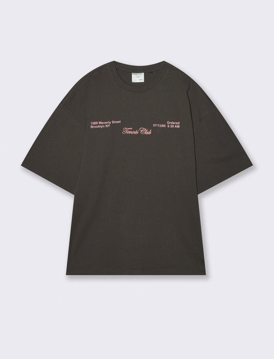 T-shirt girocollo con stampe e ricami - Grigio piombo
