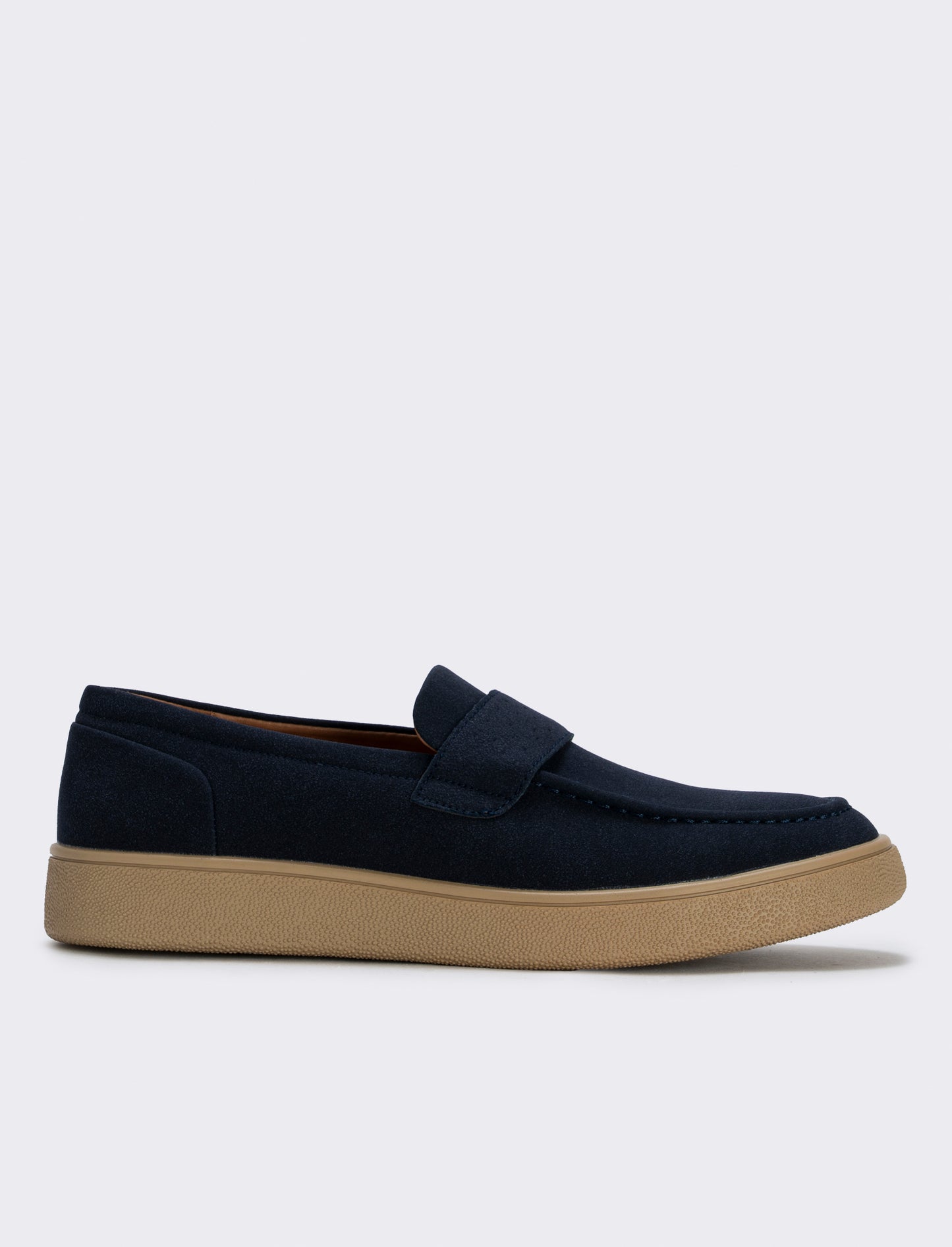 Mocassino uomo in poliuretano scamosciato - Blu