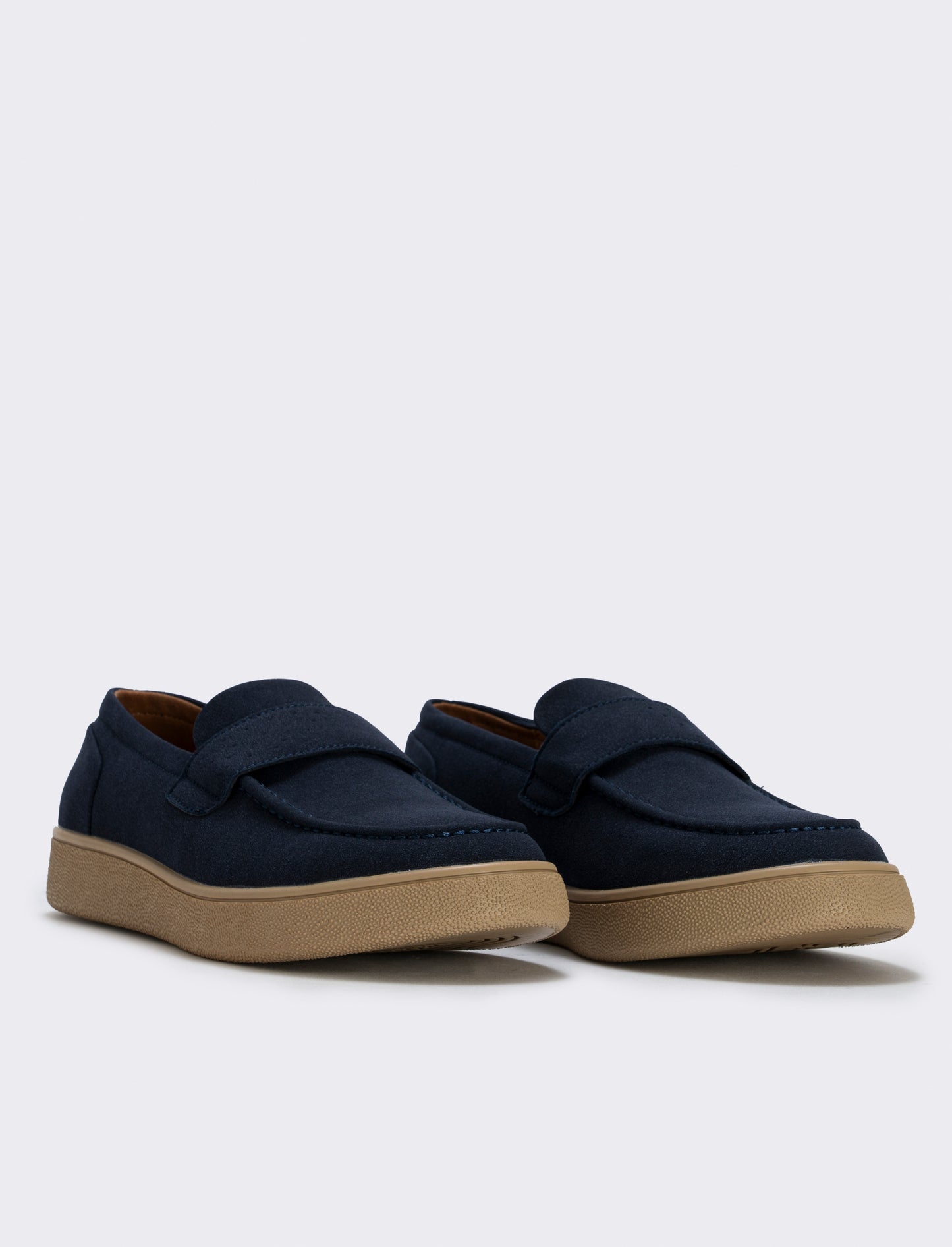 Mocassino uomo in poliuretano scamosciato - Blu