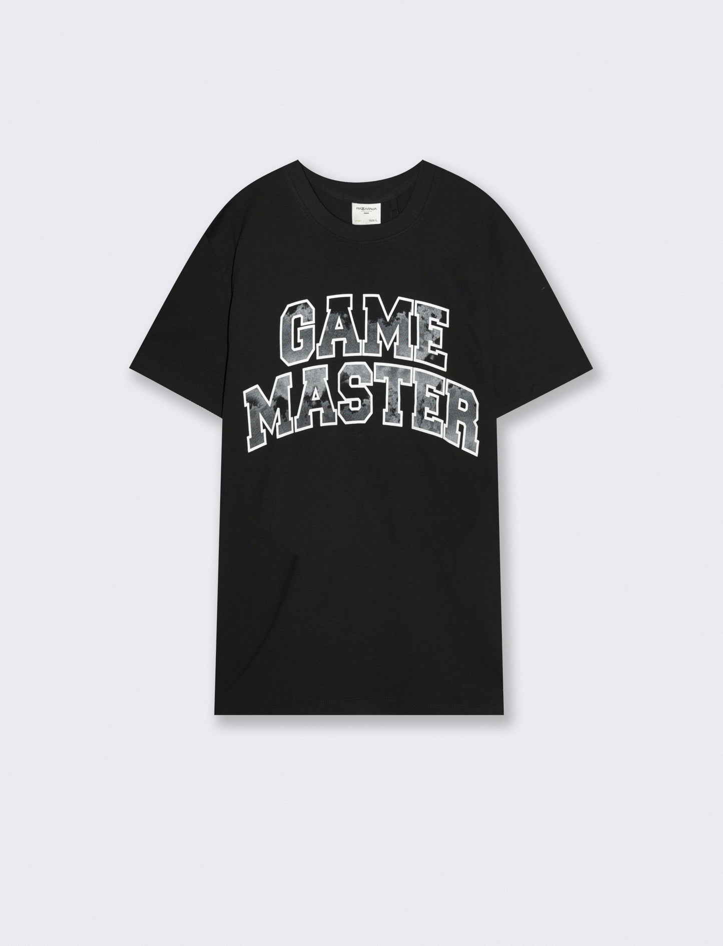 T-shirt girocollo con stampe mimetiche - Nero