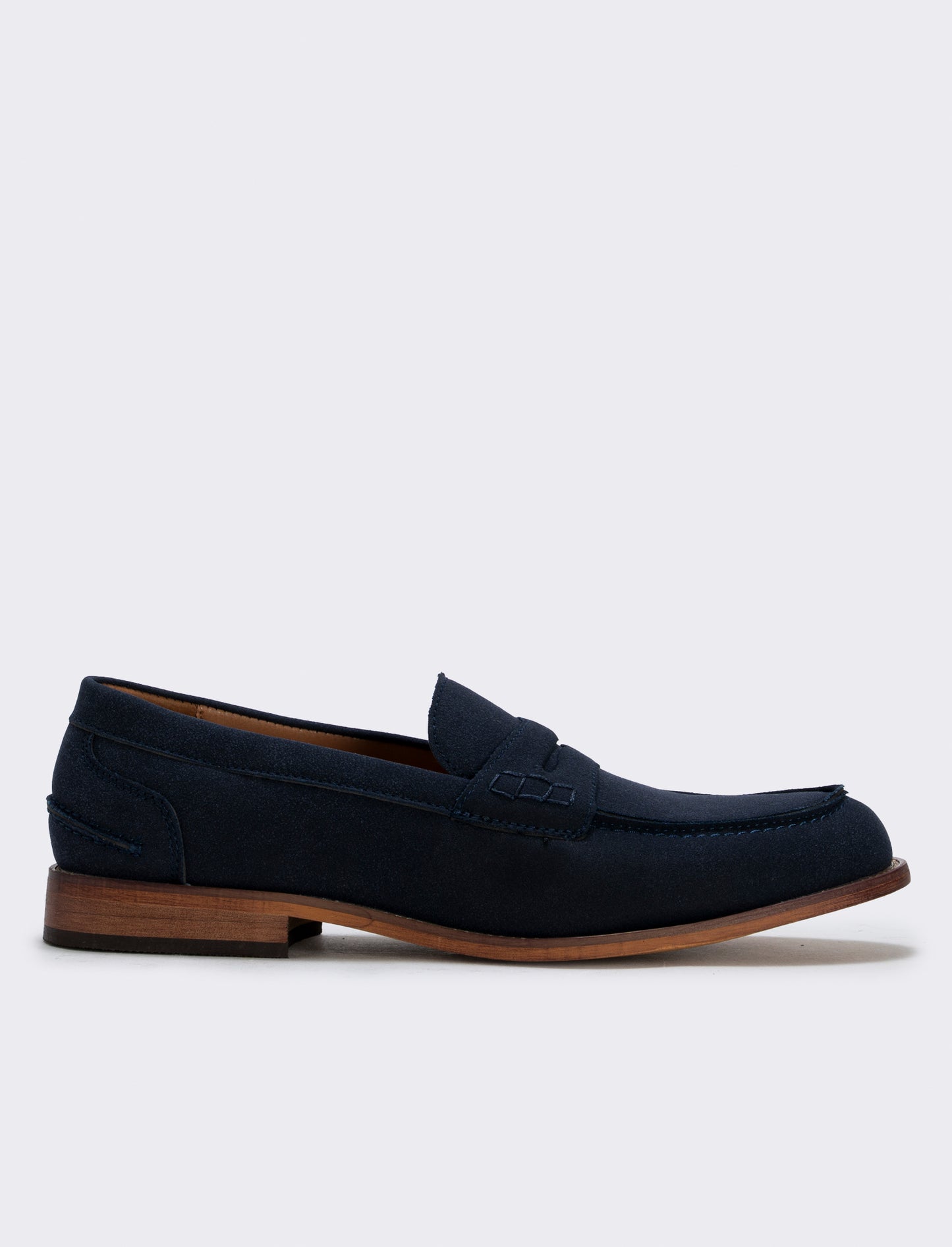 Mocassino scamosciato uomo in poliuretano - Blu
