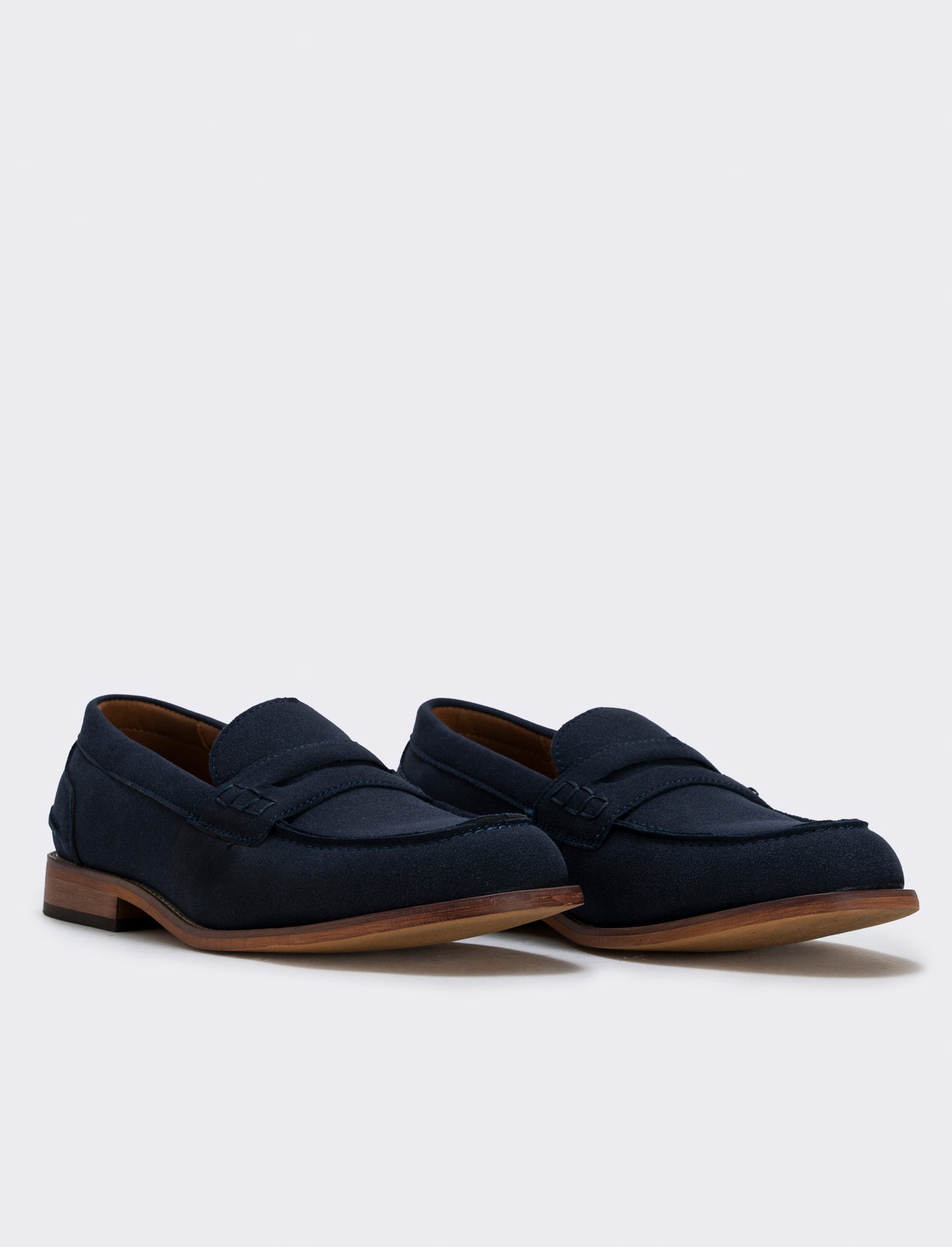 Mocassino scamosciato uomo in poliuretano - Blu