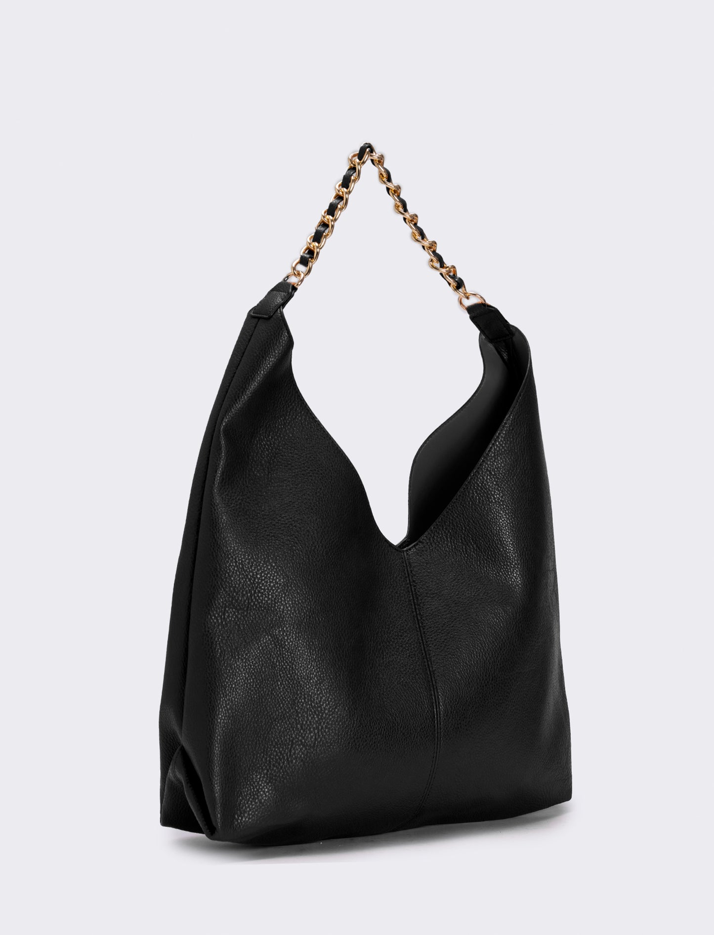 Borsa donna a sacca con catena - Nero