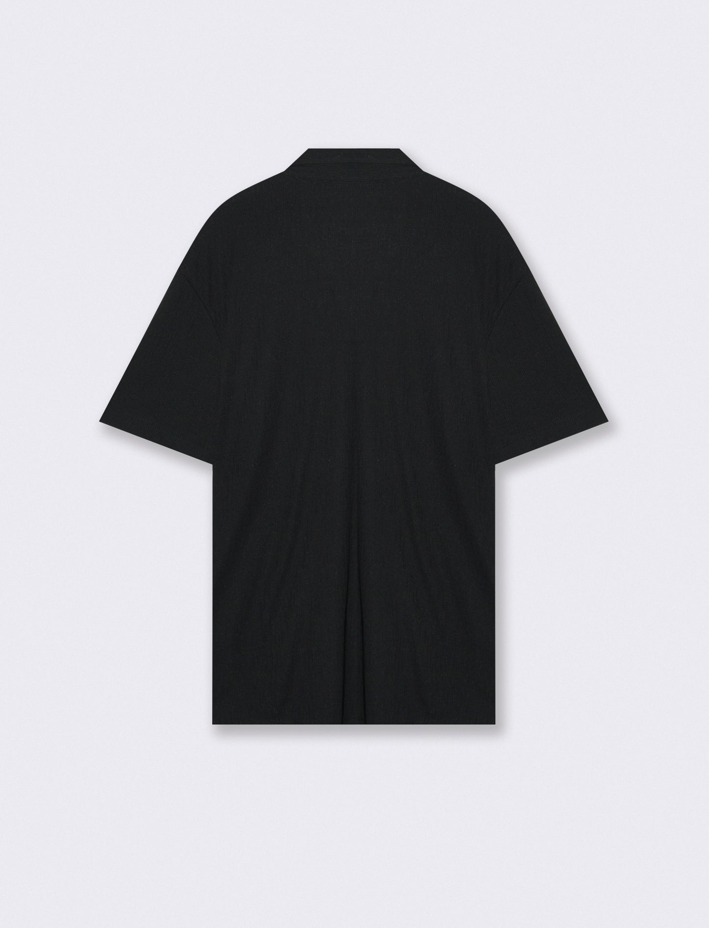 Polo Derby Effetto Maglia a Costine - Nero