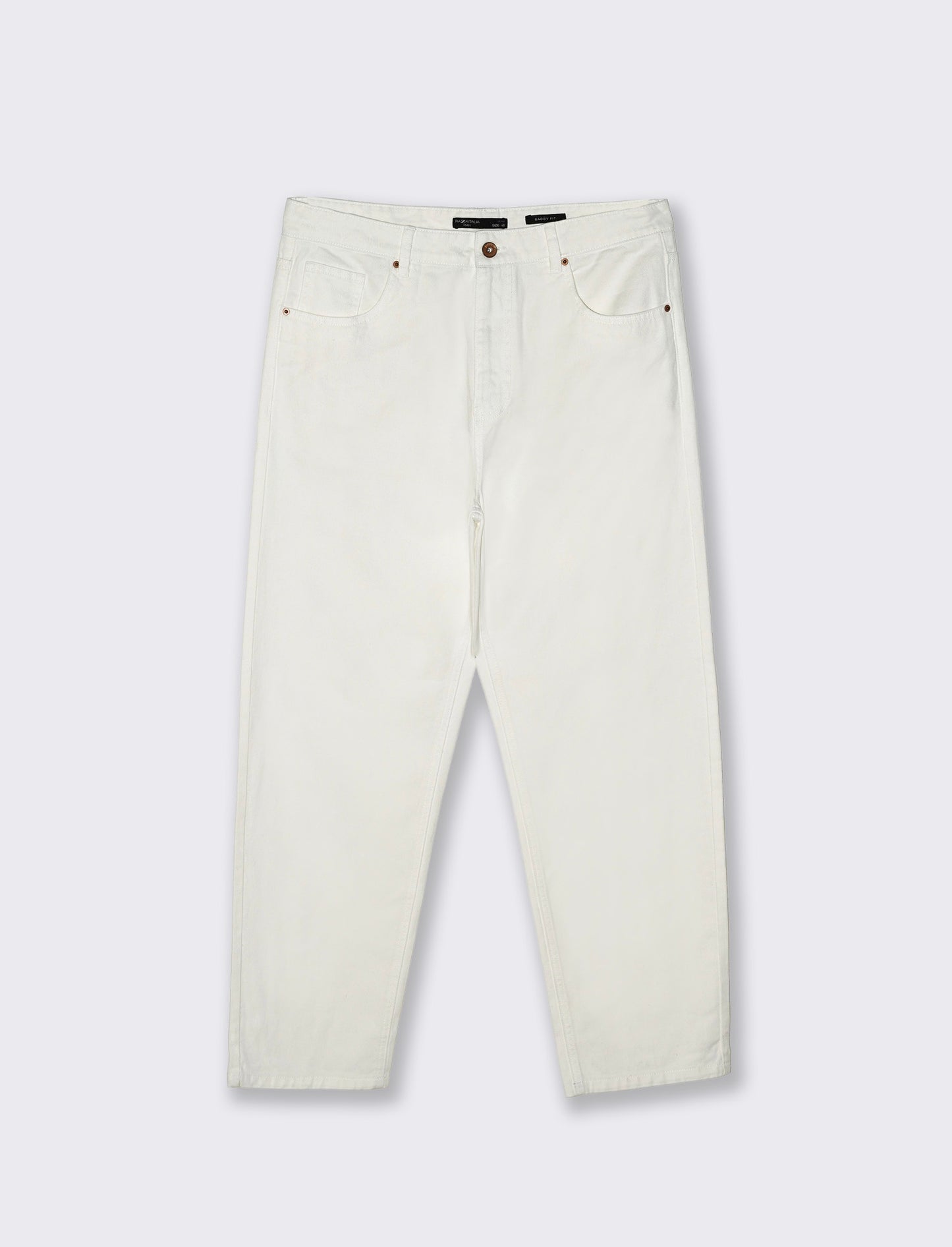 Jeans Baggy Fit Leggero in Denim - Bianco