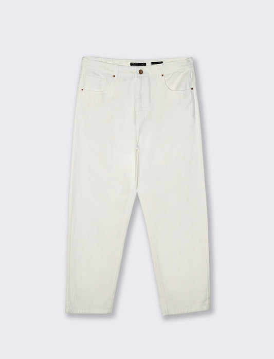 Jeans Baggy Fit Leggero in Denim - Bianco