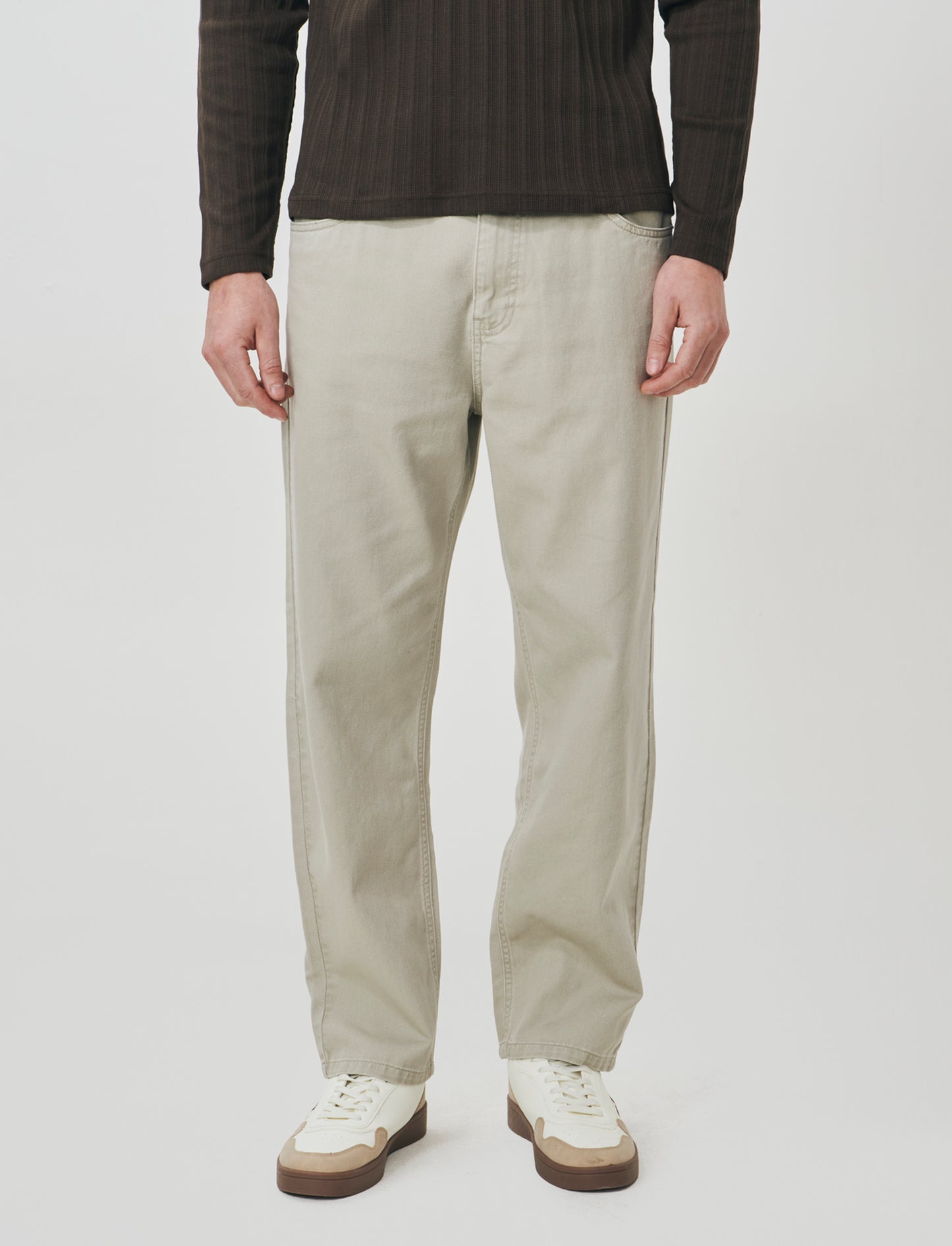Jeans Baggy Fit Leggero in Denim - Grigio stone