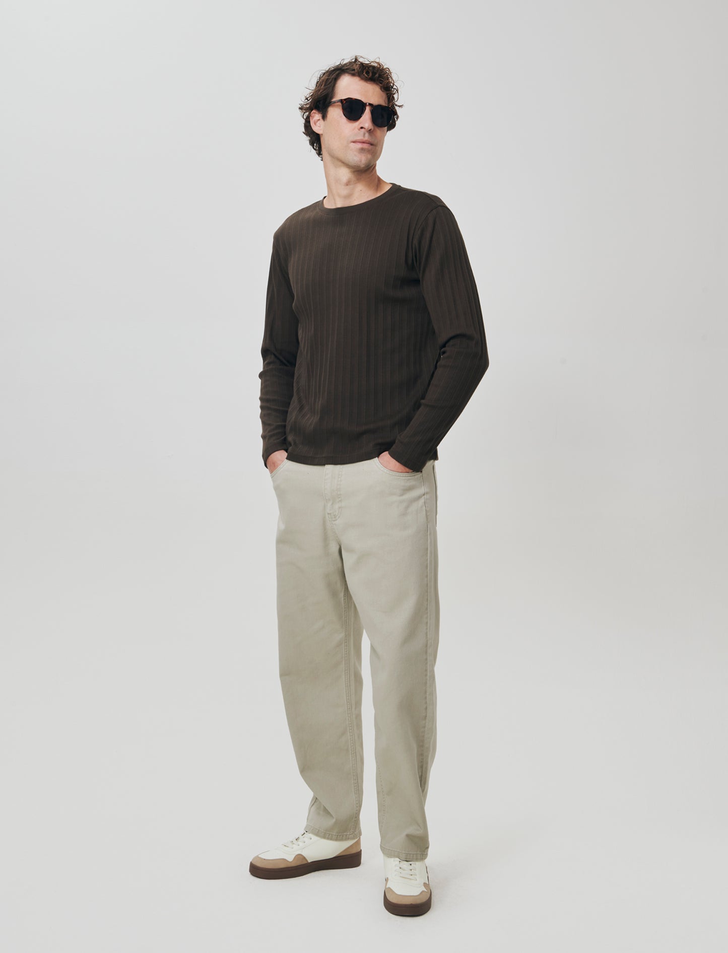 Jeans Baggy Fit Leggero in Denim - Grigio stone