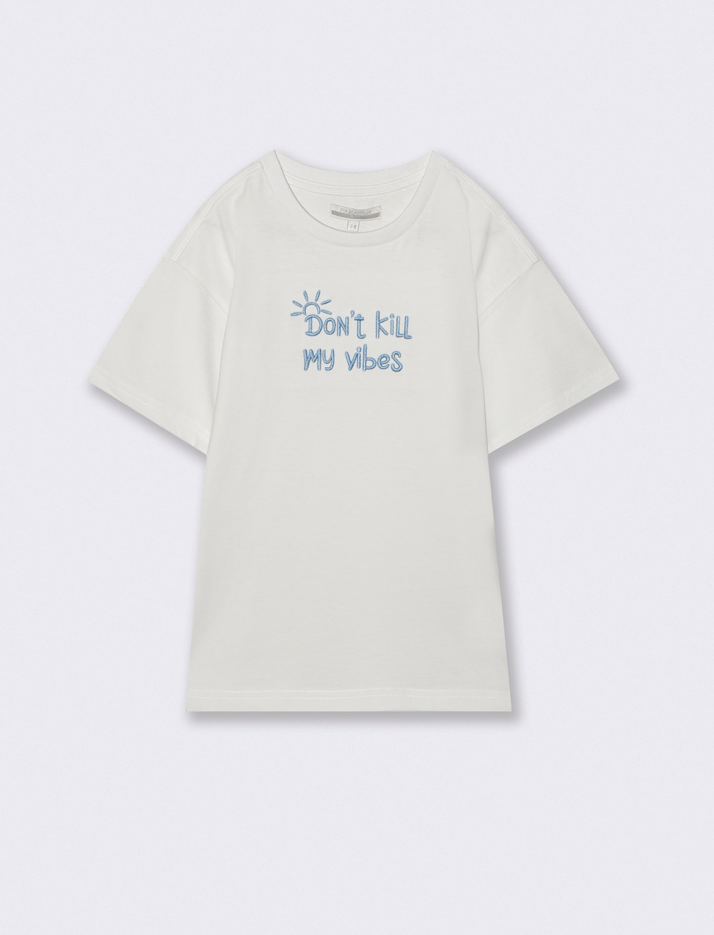 T-shirt mezza manica con ricamo casual - Bianco