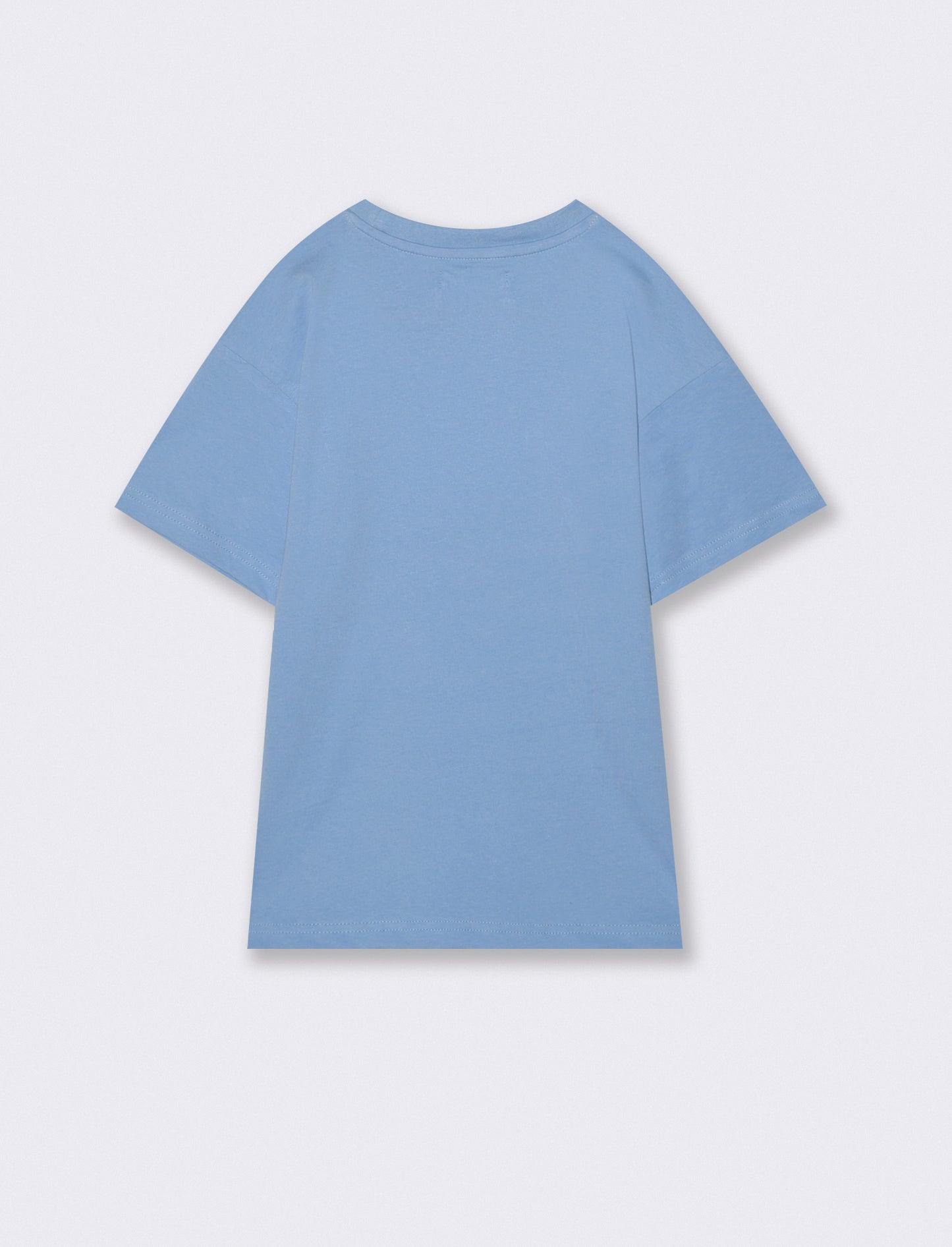 T-shirt mezza manica con ricamo casual - Azzurro