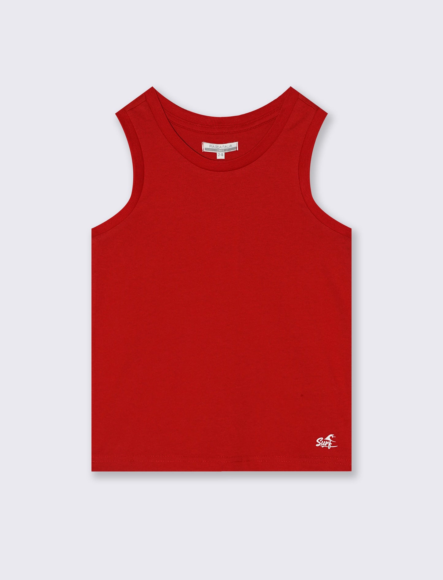 Solid color cotton tank top for the beach - Red