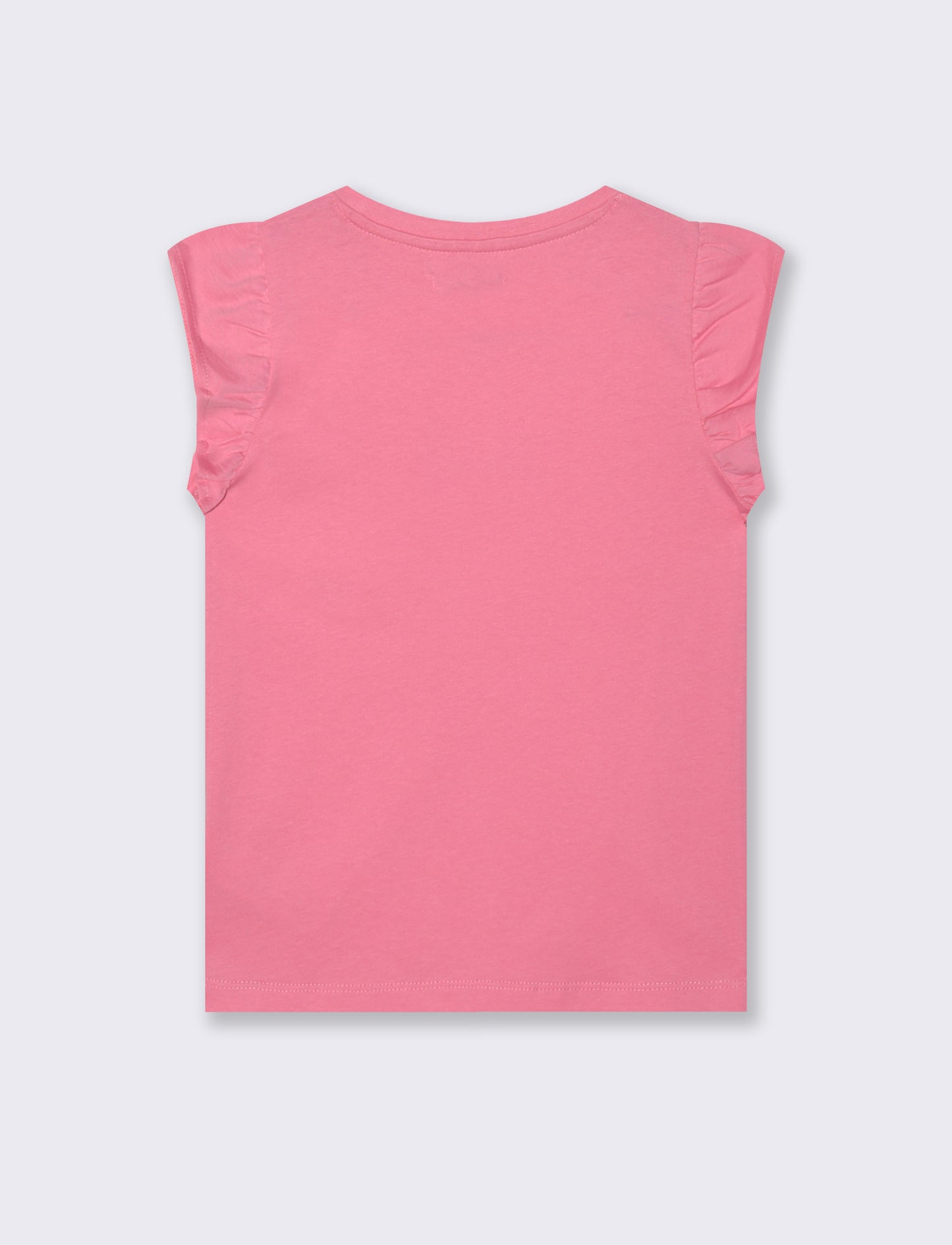 T-shirt con strass e manica volant - Rosa big bubble
