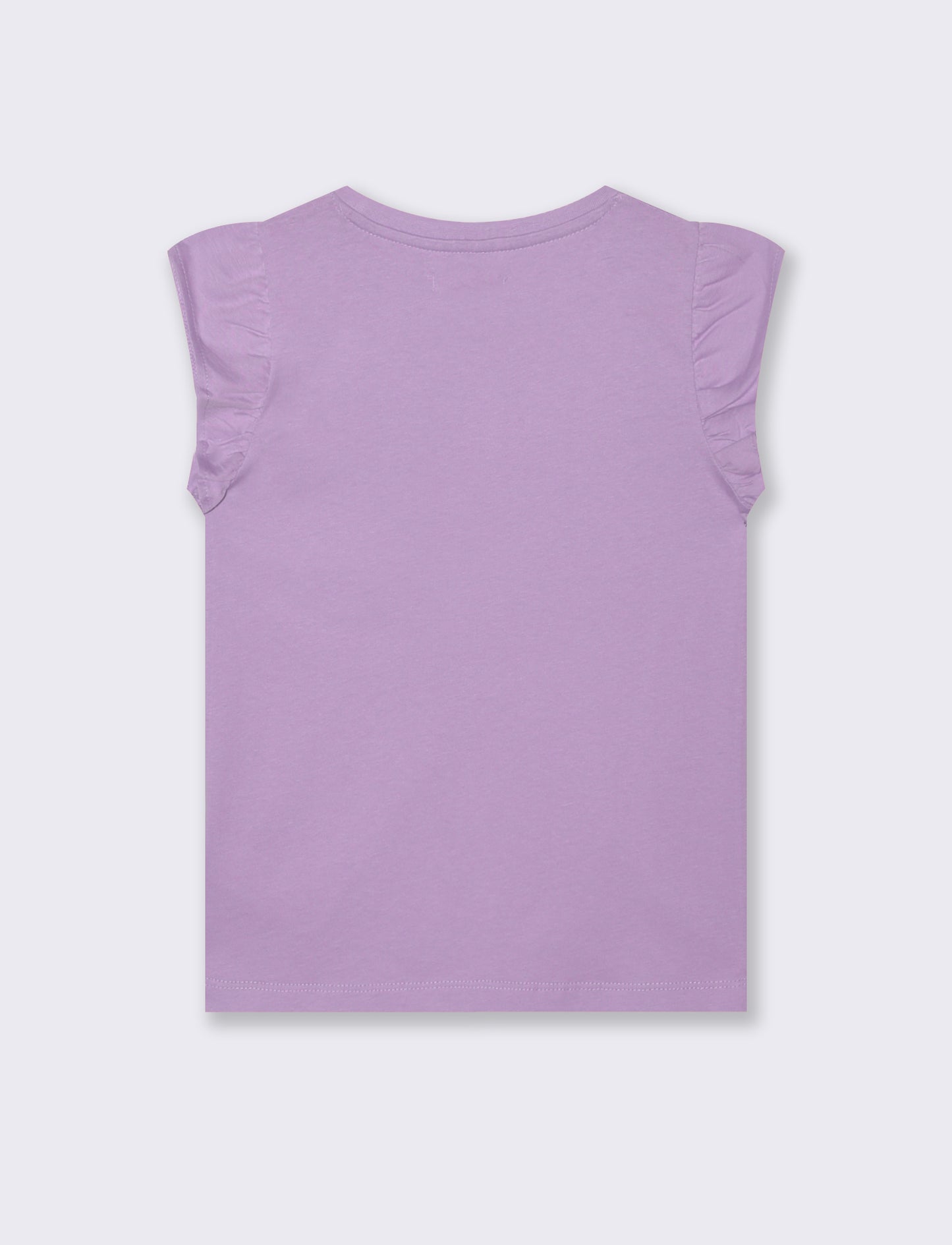 T-shirt con strass e manica volant - Lilla