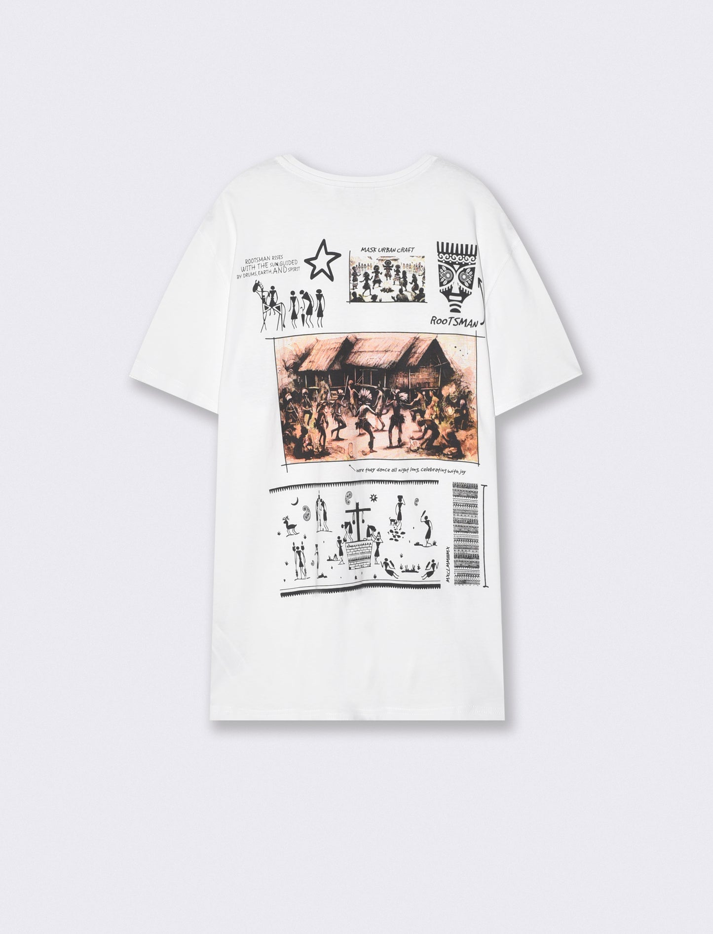 Regular fit crew neck T-shirt with prints - White
