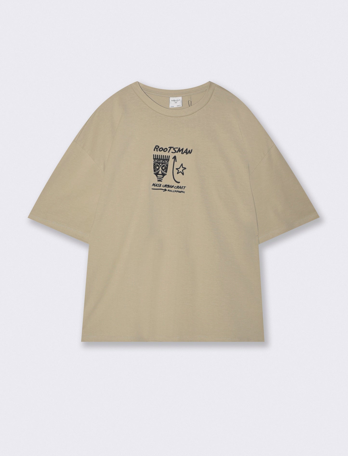 Embroidered T-shirt with original print - Grey