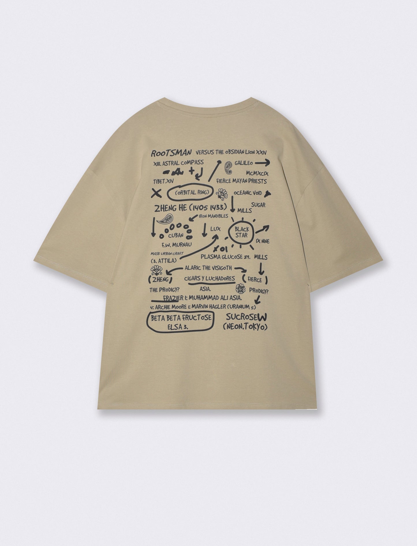 Embroidered T-shirt with original print - Grey