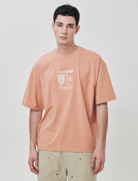 T-shirt con ricamo e stampa originale - Rosa salmone