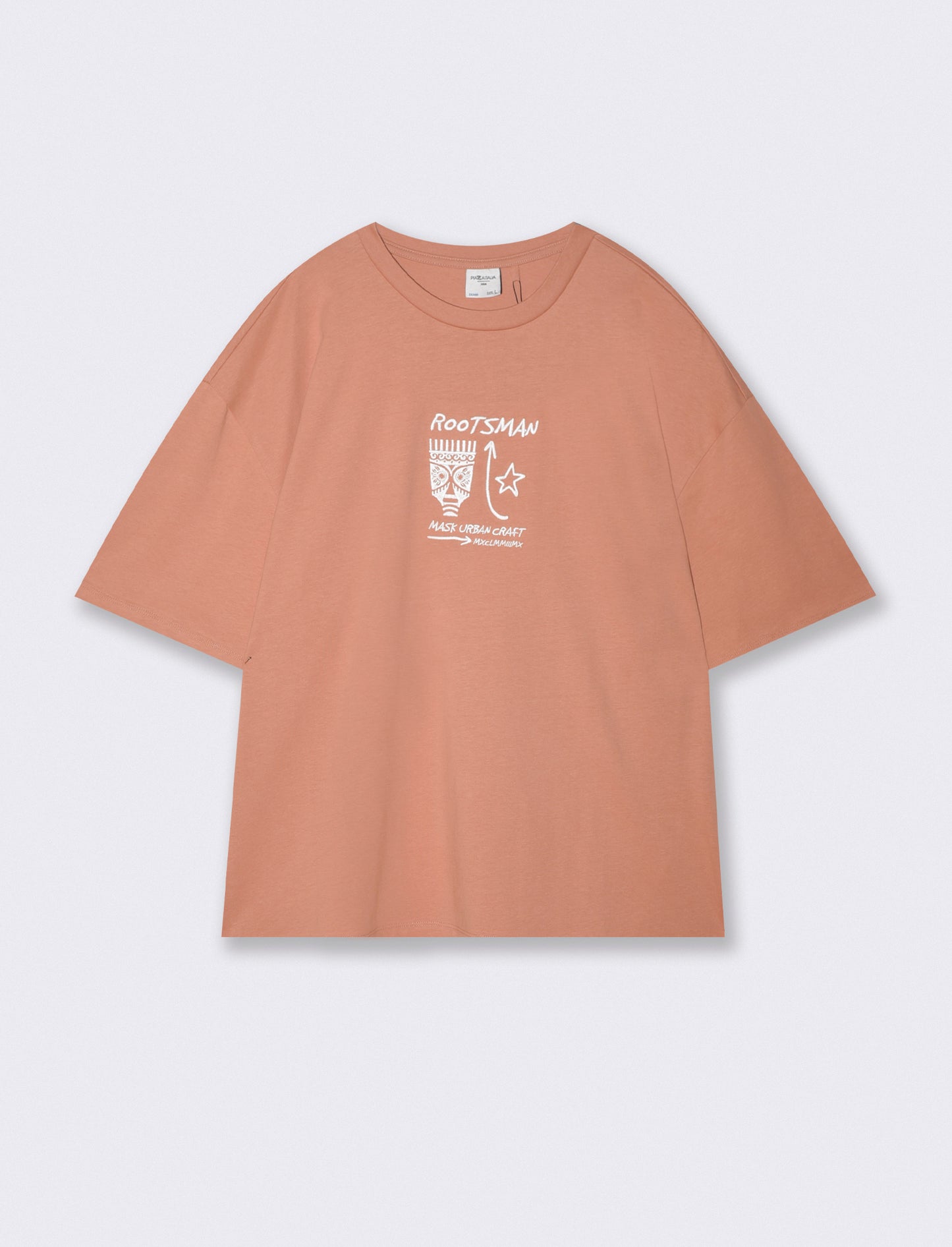 T-shirt con ricamo e stampa originale - Rosa salmone