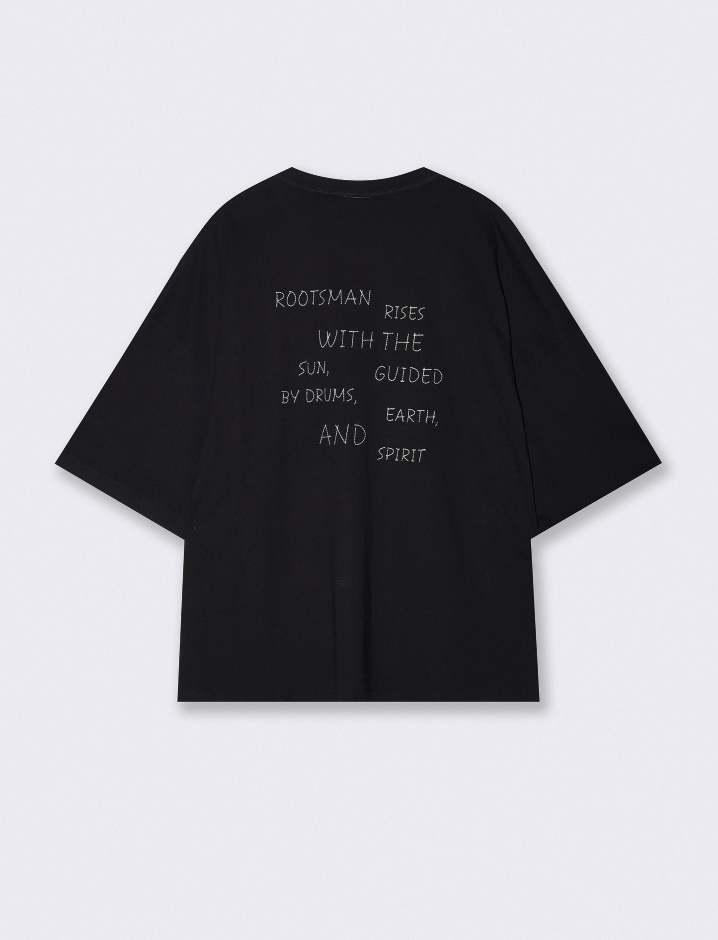 Boxy fit T-shirt with prints and embroidery - Black