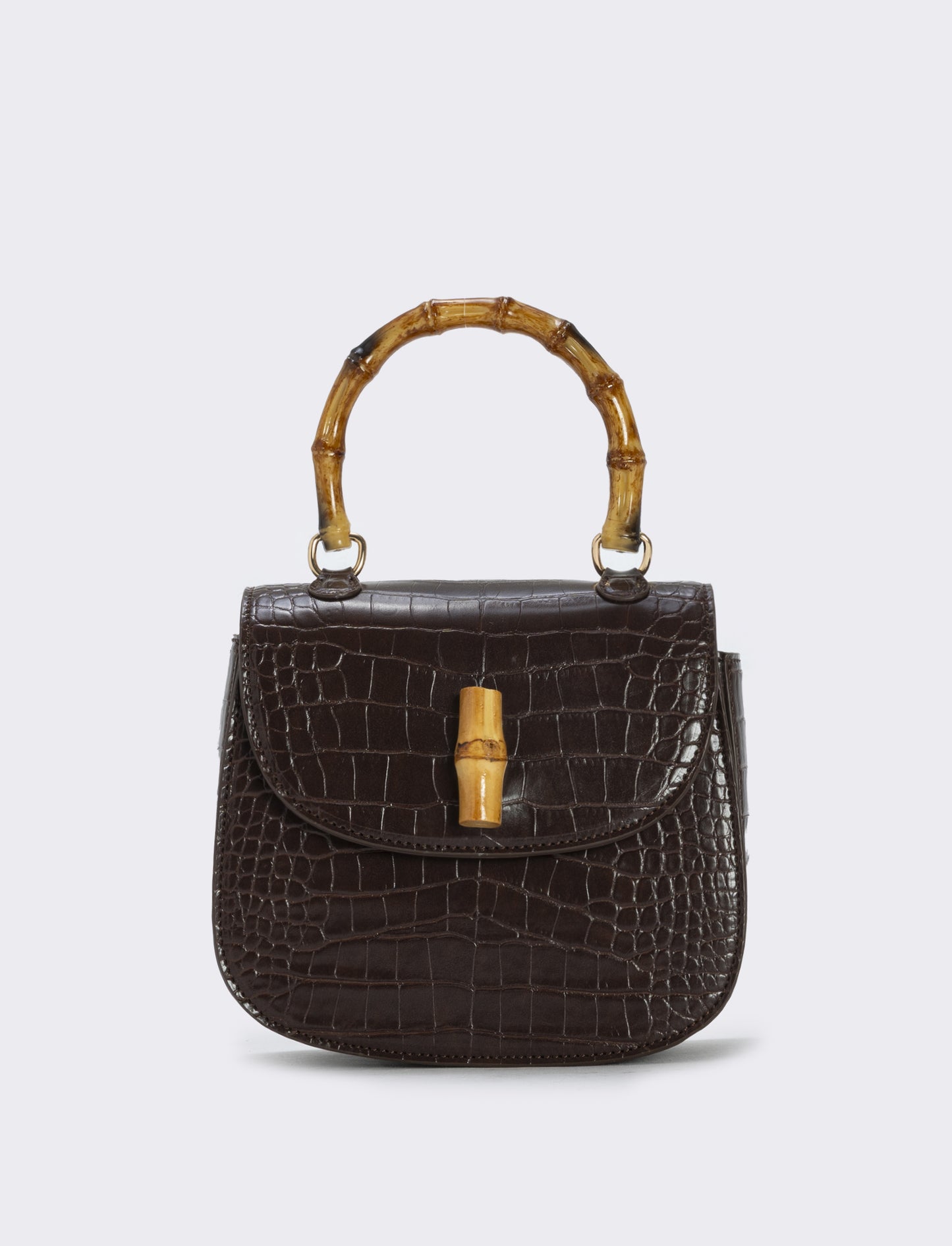 Borsa bamboo con stampa cocco elegante - Moro