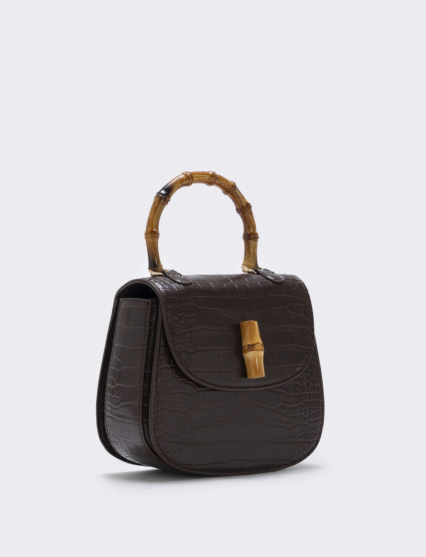 Borsa bamboo con stampa cocco elegante - Moro