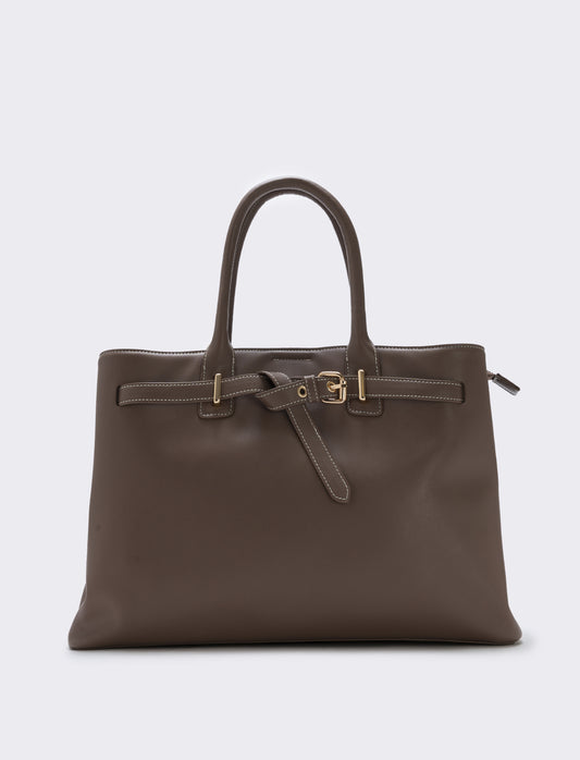 Borsa con fibbia e cinturino elegante - Grigio fango