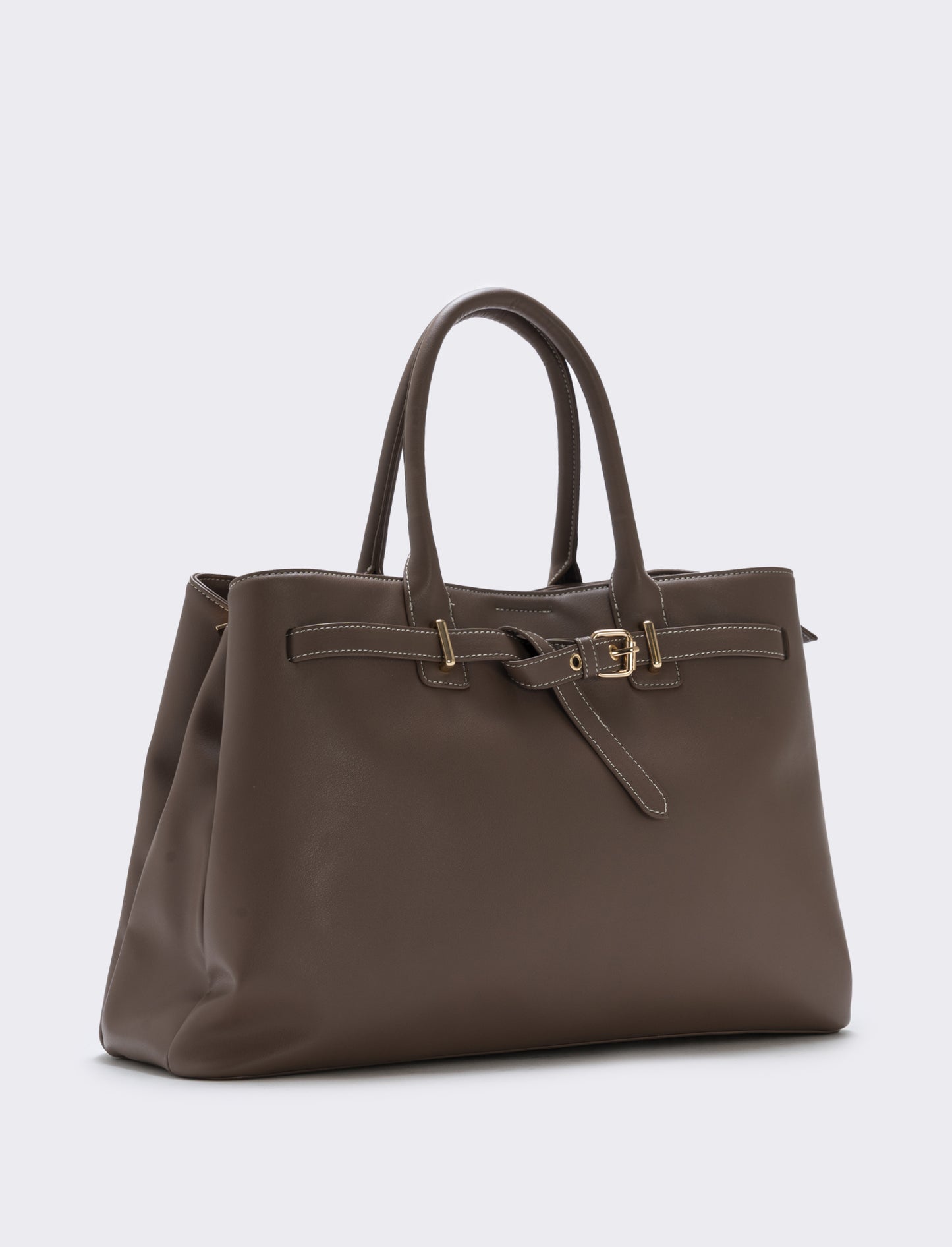 Borsa con fibbia e cinturino elegante - Grigio fango