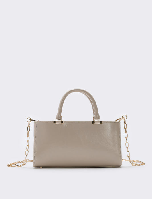 Bauletto rigido rettangolare lucido - Beige