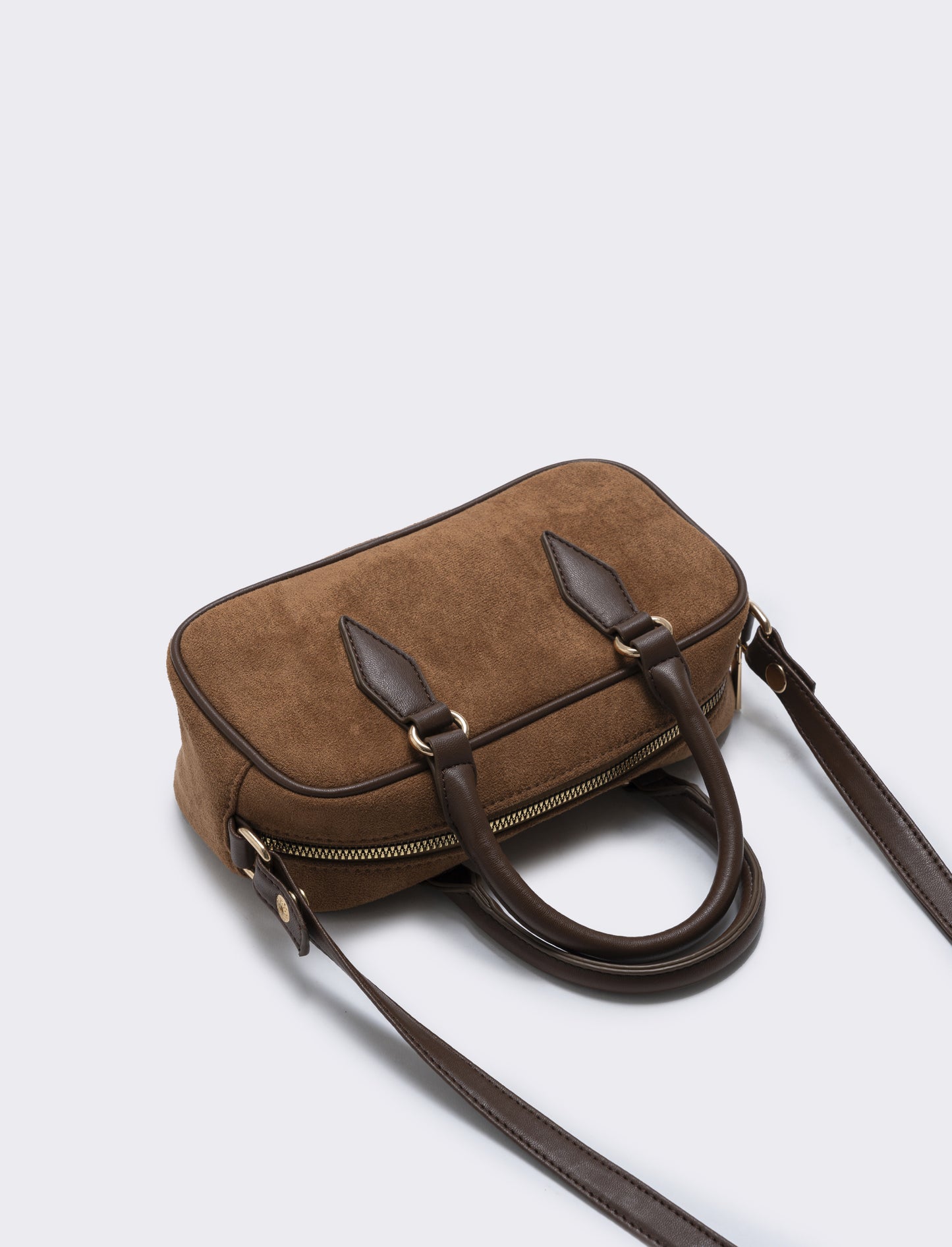Bauletto rettangolare in suede elegante - Cuoio