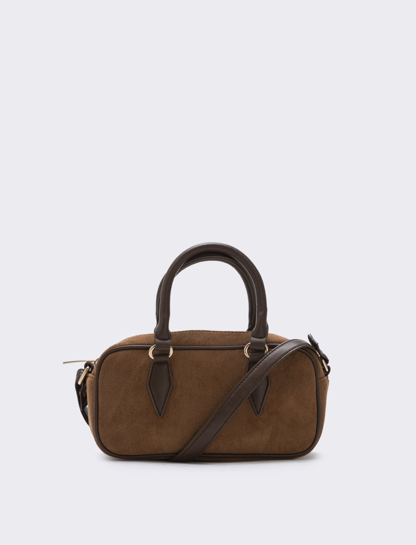 Bauletto rettangolare in suede elegante - Cuoio