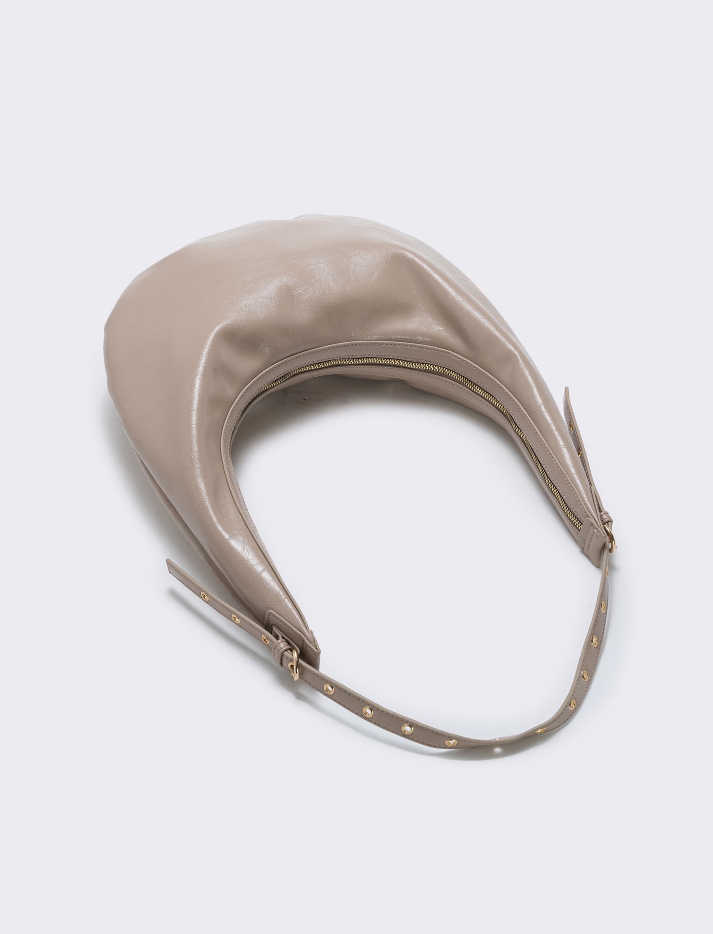 Borsa Hobo Vernice Lucida - Beige