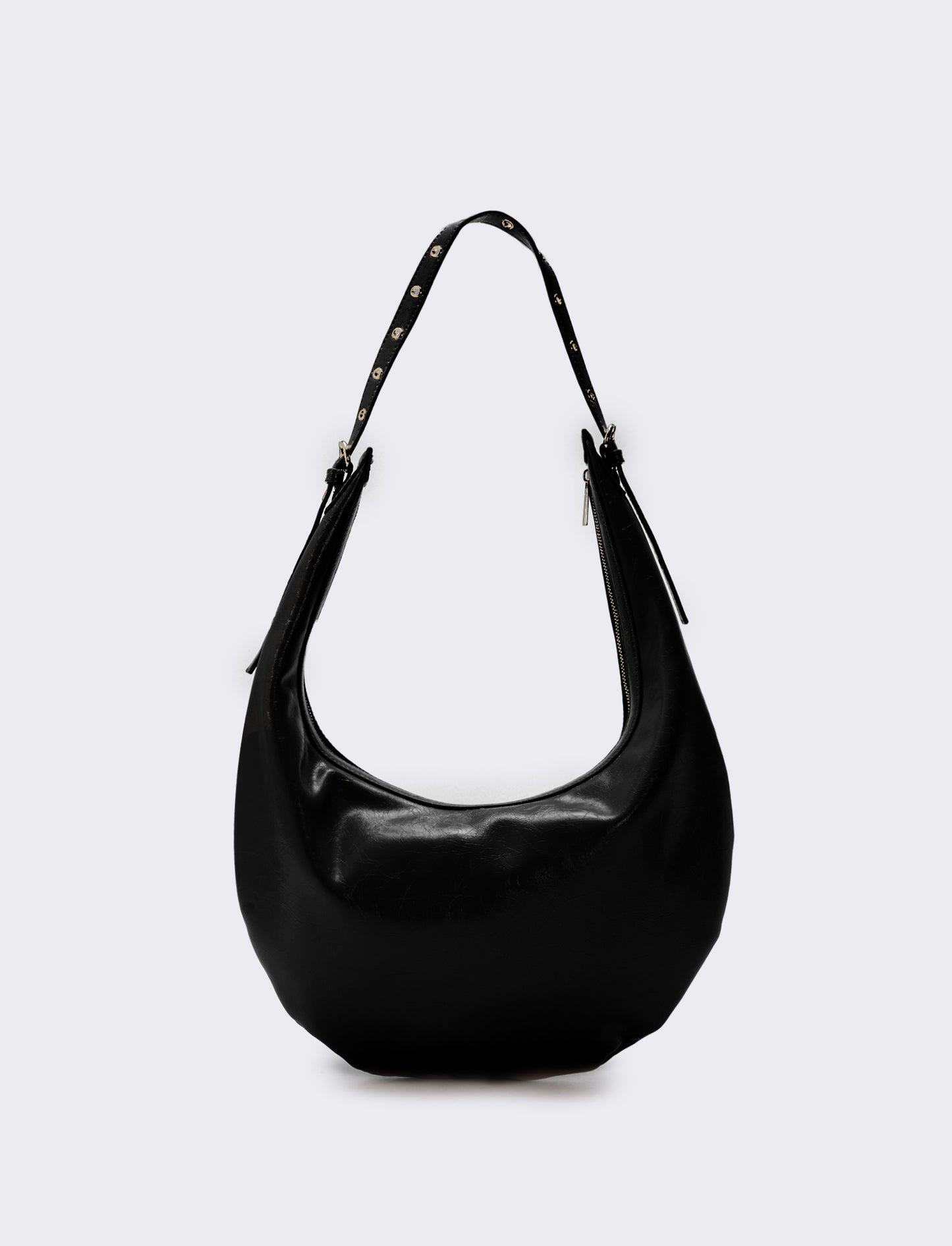 Borsa Hobo Vernice Lucida - Nero