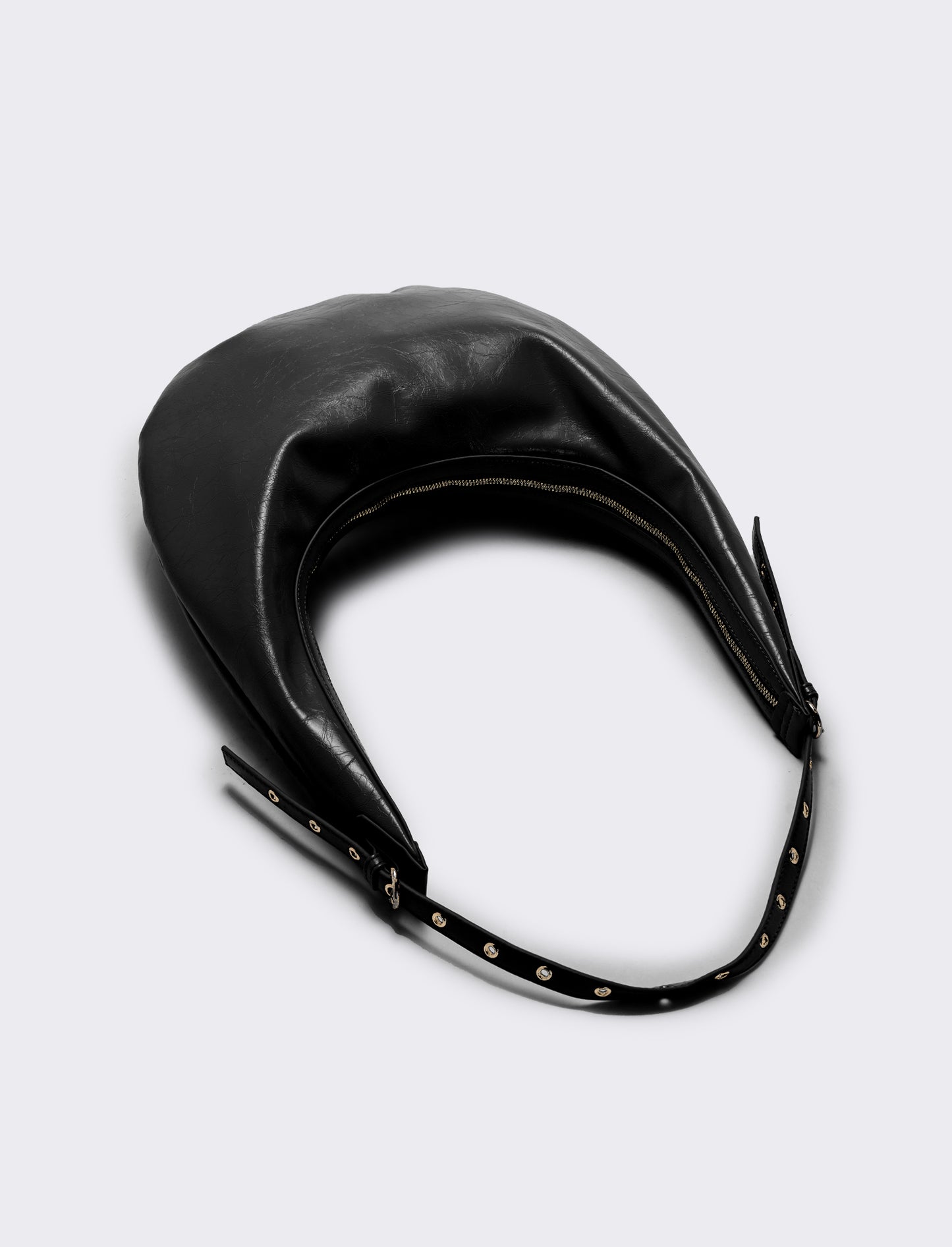 Borsa Hobo Vernice Lucida - Nero