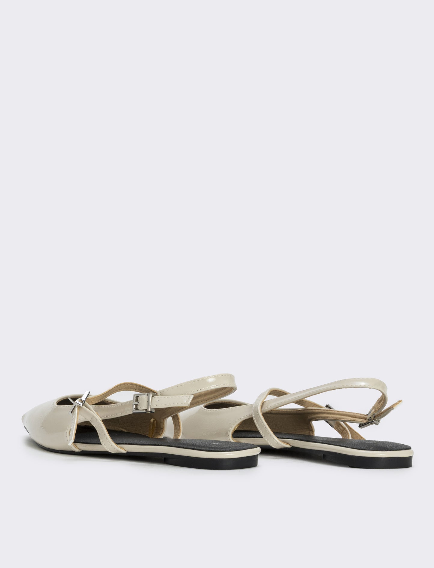 Slingback da in vernice panna - Bianco panna