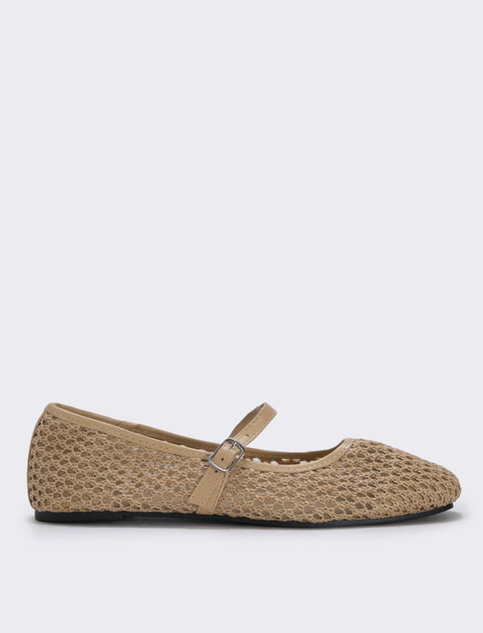 Ballerina beige a rete da - Beige