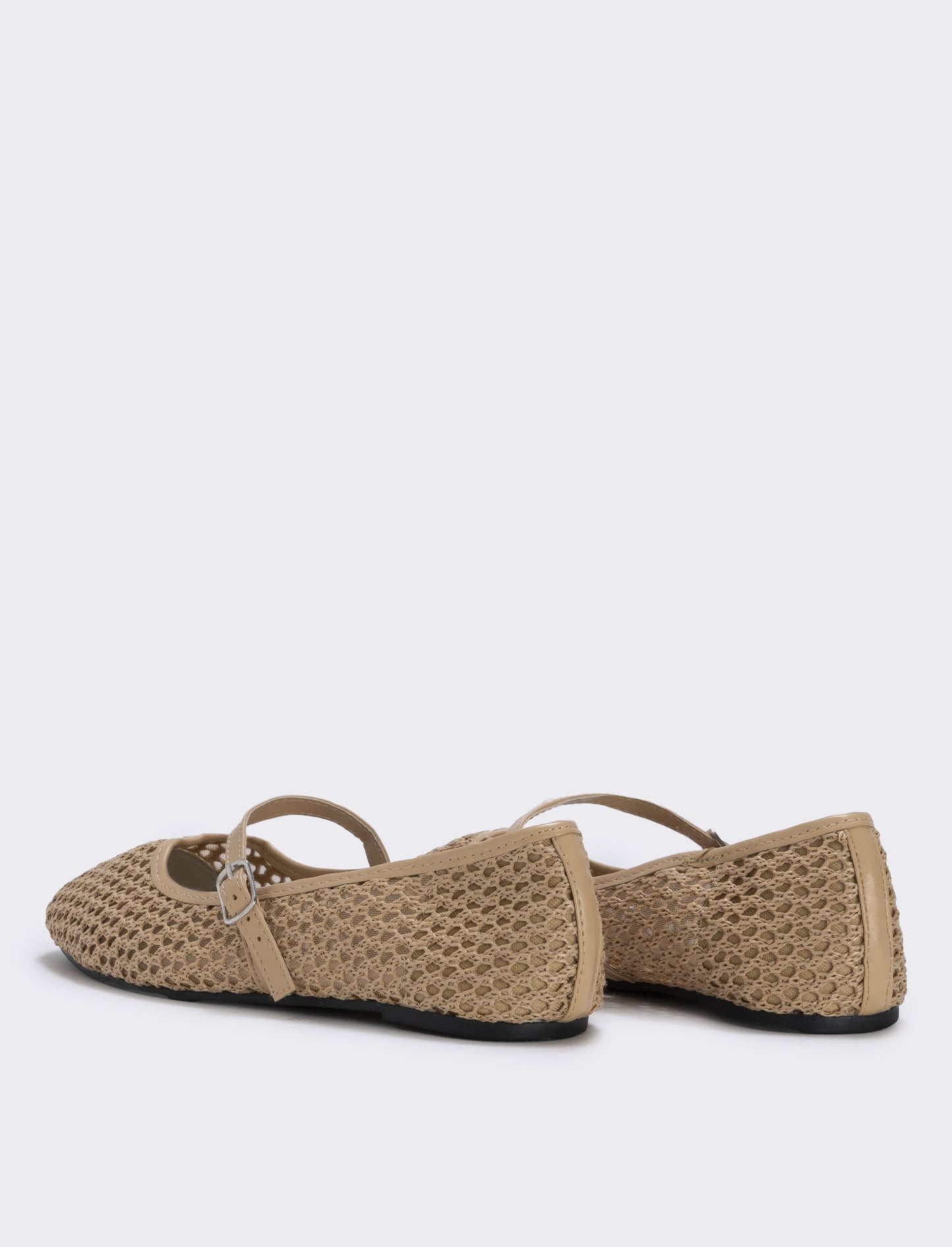 Beige Fishnet Ballerina - Beige