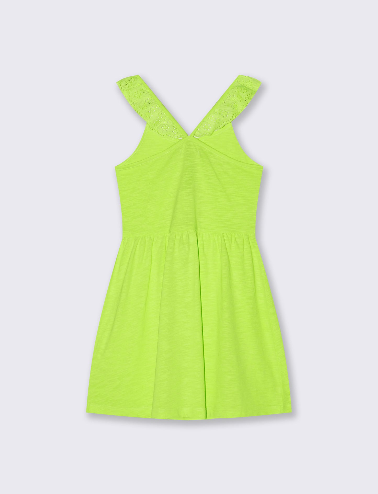 Vestito in tessuto con volant eleganti - Giallo