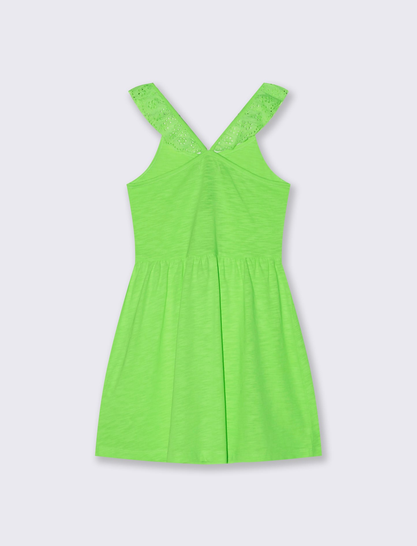 Vestito in tessuto con volant eleganti - Verde