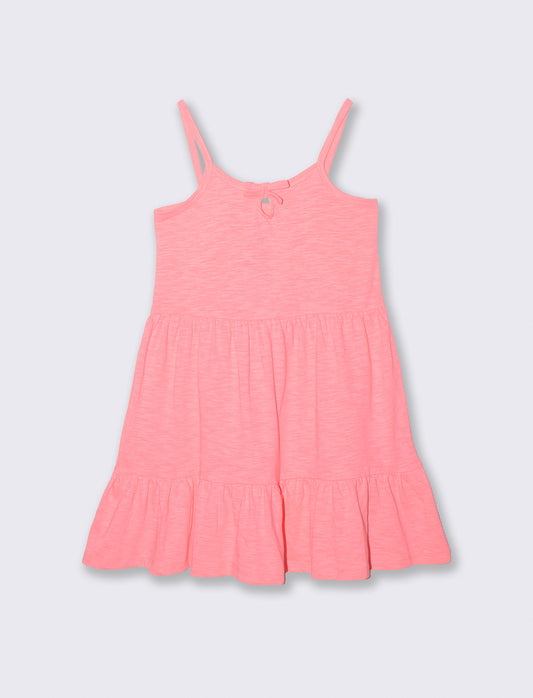 Abito a bretelline da bambina. - Rosa