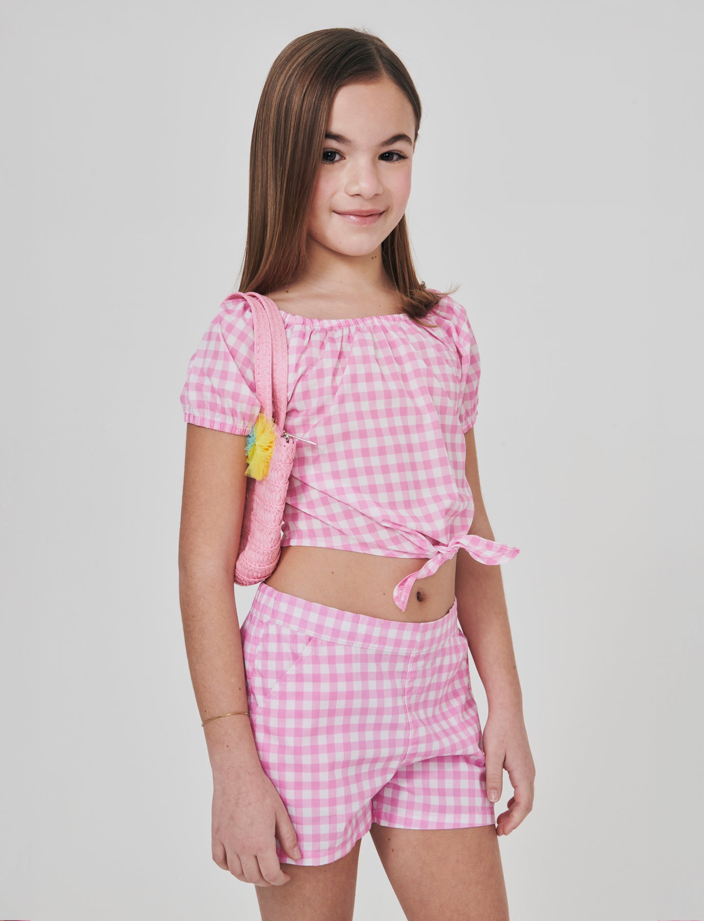 Top in crêpe con nodo decorativo - Rosa