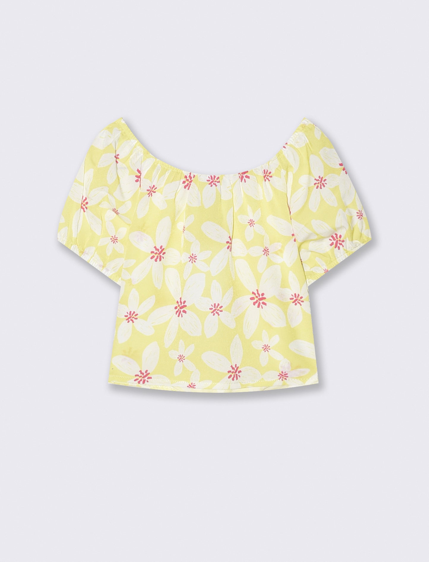 Top in crêpe con nodo decorativo - Giallo