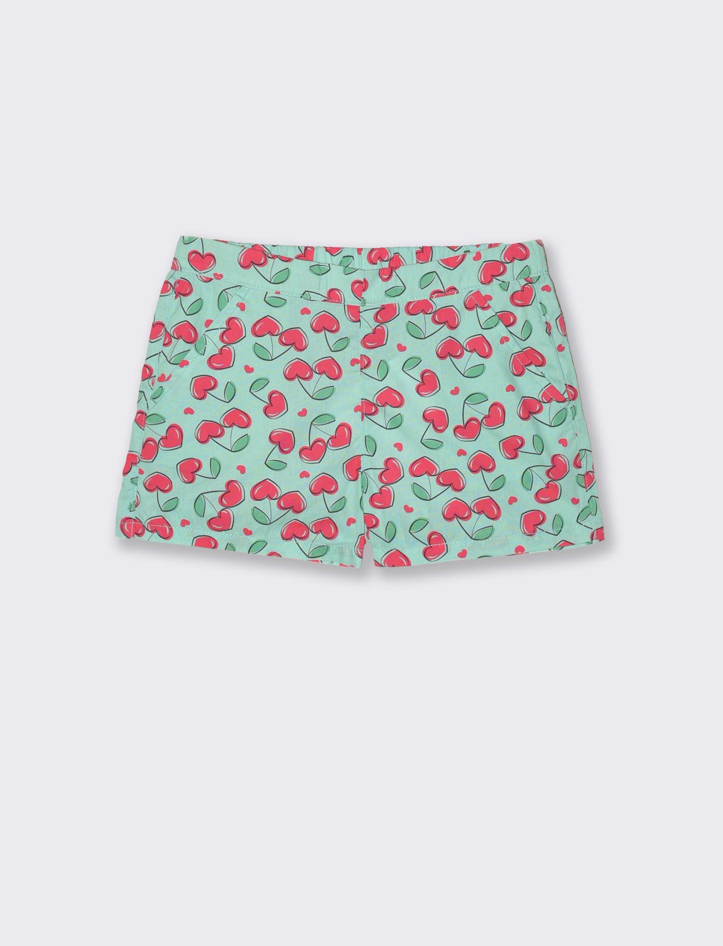 Summer colorful poplin shorts - Green