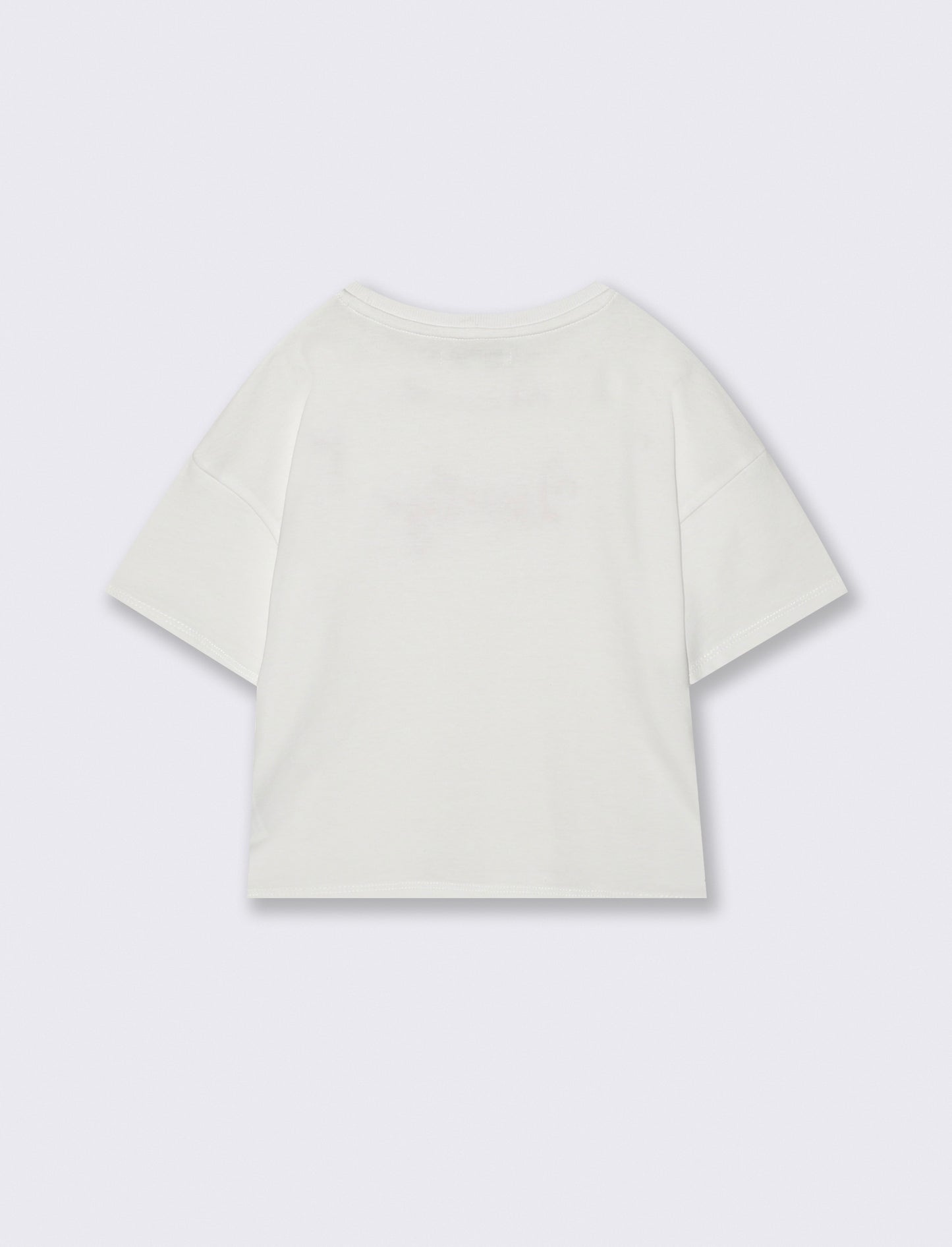 T-shirt mezza manica in cotone con ricamo - Bianco
