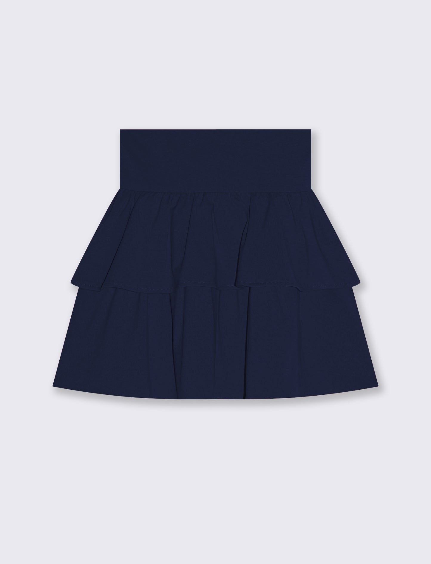 Gonna da bambina in cotone con balze - Blu