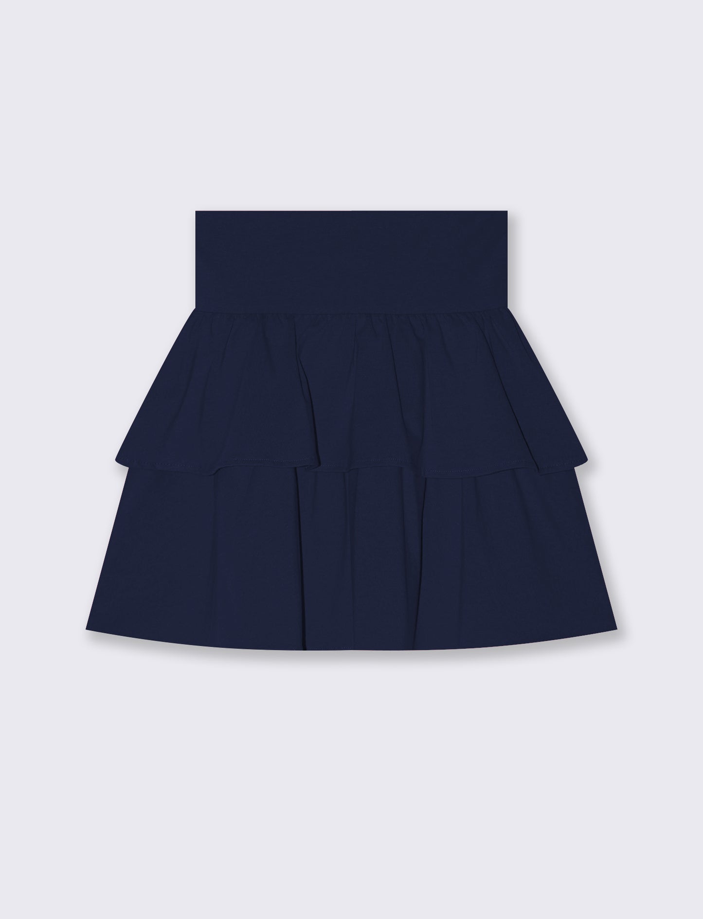 Gonna da bambina in cotone con balze - Blu