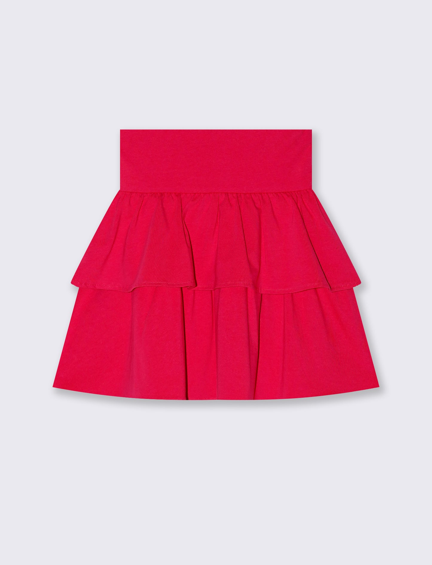 Cotton ruffled girl dress - Fuxia